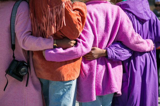 People hugging each other